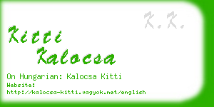 kitti kalocsa business card